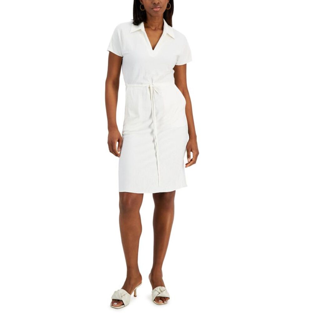 Alfani Textured Drawstring Dress